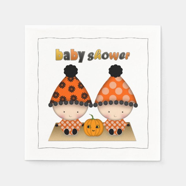 Zehn Herbst Halloween Kinderdusche Serviette (Vorderseite)
