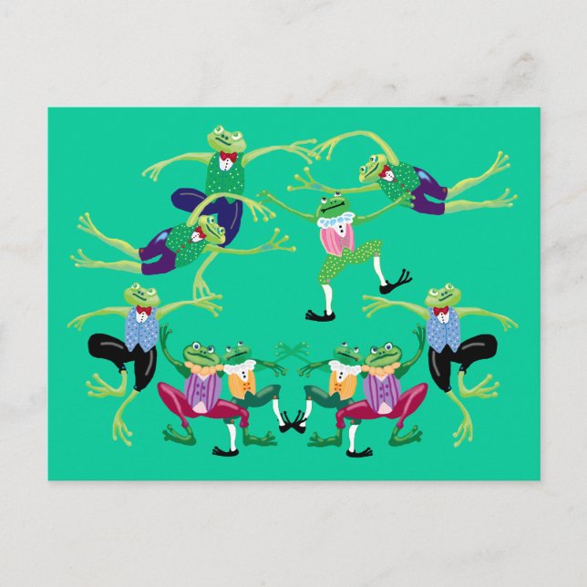 Zehn Herren springen Postkarte (Vorderseite)