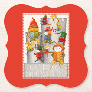 ZEHN HERRN TANZEN Paper-Unterleger - Rot Untersetzer