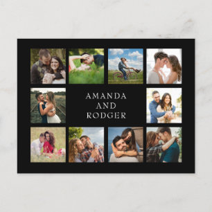 Zehn Hochzeiten Foto Collage Black Postkarte