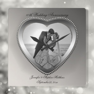 Zehn-Jahr-Jubiläum Quadratische Wanduhr