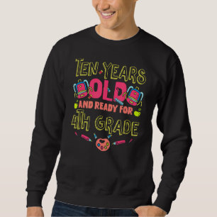 Zehn Jahre alt und bereit für 4. Klasse zurück nac Sweatshirt