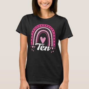 Zehn Jahre alter Regenbogen 10. Geburtstag Mädchen T-Shirt