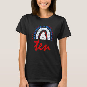 Zehn Jahre alter Regenbogen Kinder 10. Geburtstag T-Shirt