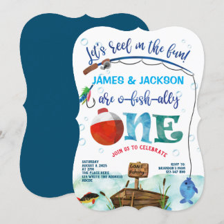 Zehn Jungen kleine Fischer Angeln Thema 1. Einladung