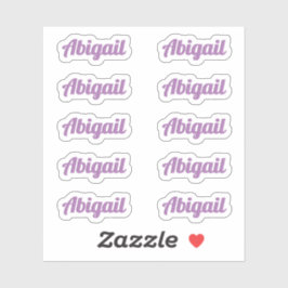 Zehn kleine Lila Curry Script Individuelle Name La Aufkleber