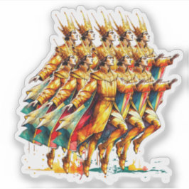 Zehn Lords a-Leaping | Zwölf Tage Weihnachten Aufkleber