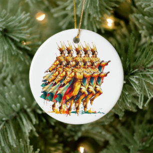 Zehn Lords a-Leaping Zwölf Tage Weihnachten Keramik Ornament