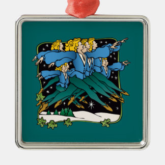Zehn Lords ein Springen Silbernes Ornament