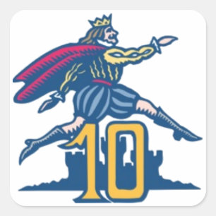 Zehn Lords EinSpringen Quadratischer Aufkleber