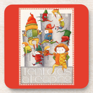 ZEHN LORDS - Untersetzer aus Hartkunststoff - rot