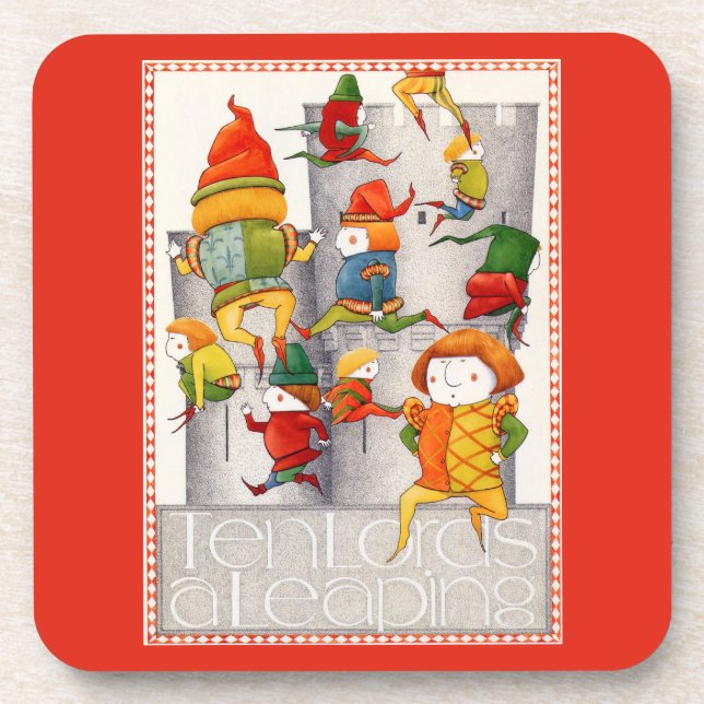 ZEHN LORDS - Untersetzer aus Hartkunststoff - rot (Vorderseite)