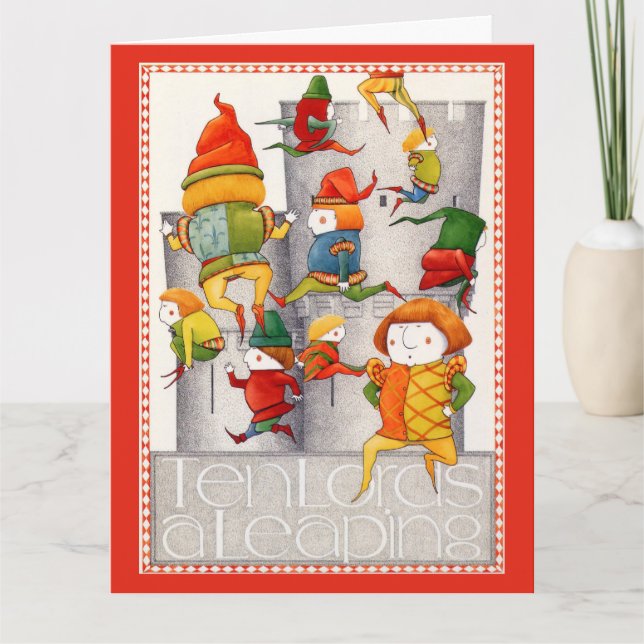 ZEHN LOREN EINE LEAPING GROSSE Weihnachtskarte / R Karte (Vorderseite)