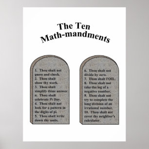 Zehn Mathematik-Mandate Poster