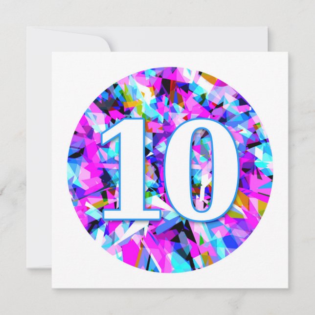 Zehn - Party Einladung (Vorderseite)