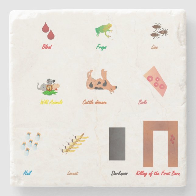 Zehn Pest Steinuntersetzer (Vorderseite)