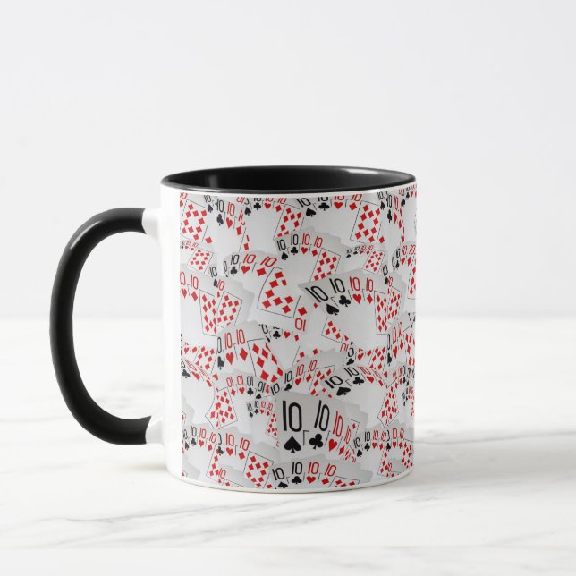 Zehn, Pokerkarten, Black Combo Kaffee Tasse (Links)