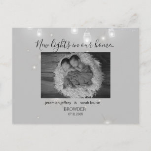 Zehn Schwarz-Weiß-Foto Geburtserklärung Ankündigungspostkarte