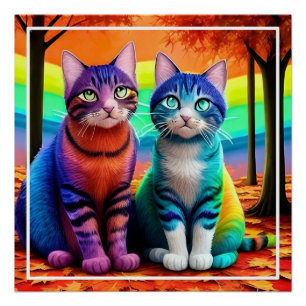 Zehn von Cats Digital Art-56467 Poster