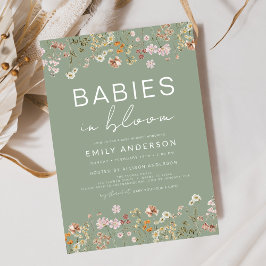 Zehn Wildblumen Babys in Bloom Baby Shower Einladung