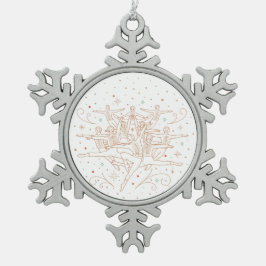 ZEHNTER TAG DER CHRISTMAS / Schneeflocken Zinn-Ornament