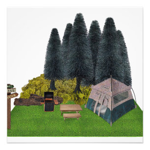 Zehntes Camping im Wald Fotodruck