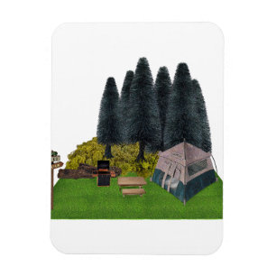 Zehntes Camping im Wald Magnet