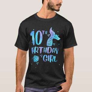 Zehntes Geburtstagsmädchen Meerjungfrau 10. Kleink T-Shirt