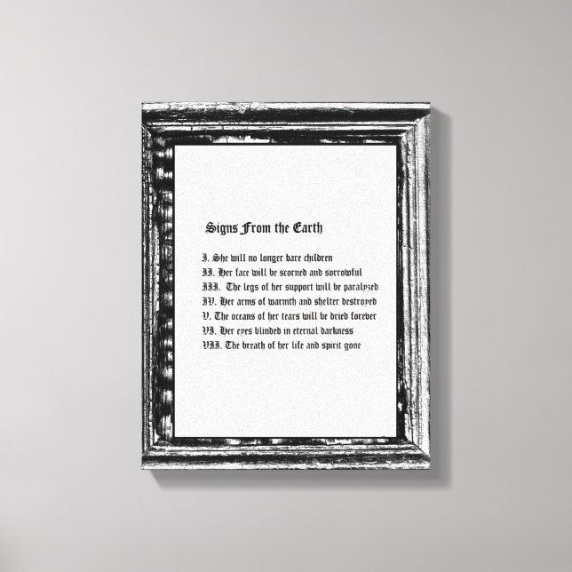 Zeichen aus der Erde Leinwanddruck (Vorderseite)