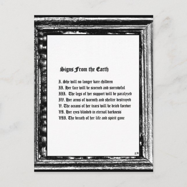 Zeichen aus der Erde Postkarte (Vorderseite)
