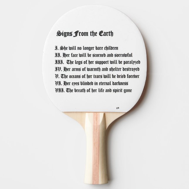 Zeichen aus der Erde Tischtennis Schläger (Vorderseite)