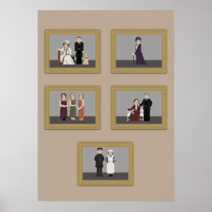 Zeichen aus Downton Abbey Pixel Art Poster