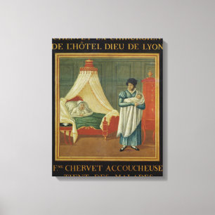 Zeichen, das die Services einer Hebamme annonciert Leinwanddruck