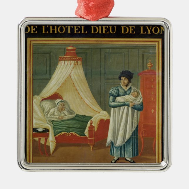 Zeichen, das die Services einer Hebamme annonciert Ornament Aus Metall (Vorne)