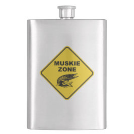 Zeichen der Fischereizone von Muskie Flachmann