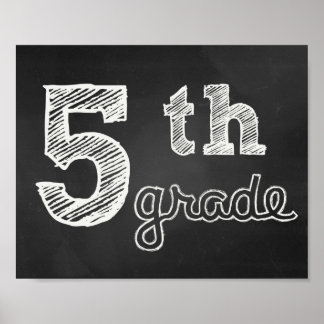 Zeichen der fünften Klasse - Chalkboard Poster