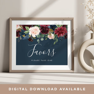 Zeichen der Gastgeschenk Hochzeit Marine Poster