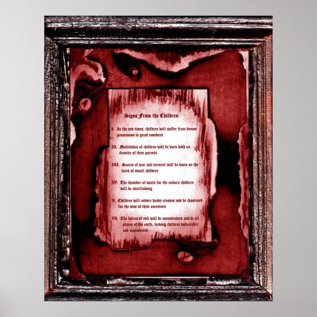 Zeichen der Kinder Poster (Vorne)