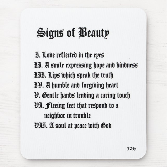 Zeichen der Schönheit Mousepad (Vorne)