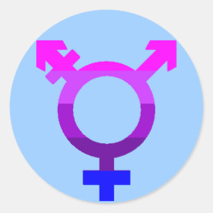 Zeichen der Trans-Flagge 2 Runder Aufkleber