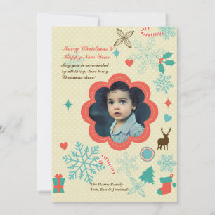 Zeichen der Weihnachtskarte für das Foto Feiertagskarte