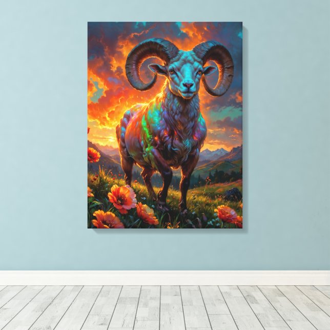 Zeichen der Zodiaka - Äries Leinwanddruck (Insitu (Holzboden))