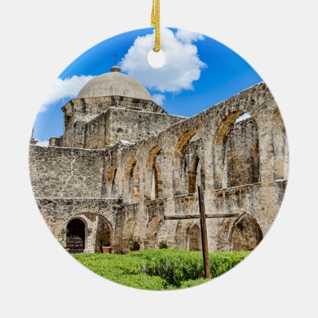 Zeichen des Glaubens, Mission San Jose 2 Keramik Ornament (Hinten)