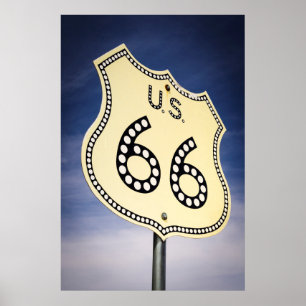Zeichen des Landstraßen-Weg-66 Poster