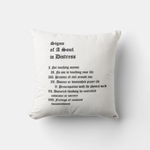 Zeichen eines Souls in Not Kissen