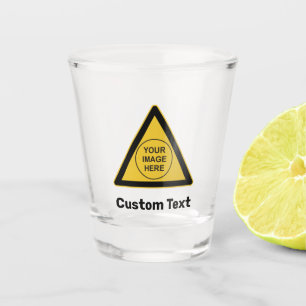 Zeichen für benutzerdefinierte Warndreieck Schnapsglas