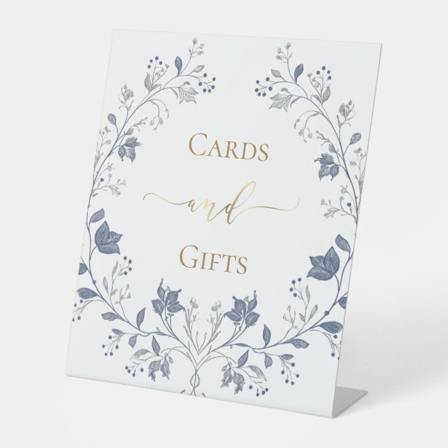 Zeichen für blaue Blattkarten Sockelschild (Vorderseite)