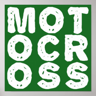 Zeichen für das Riesenmotocross-Logo "Dirt Bike Po Poster