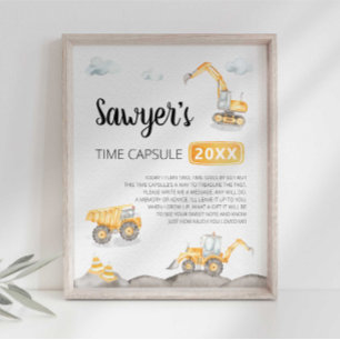 Zeichen für den Bau von LKW-Zeitkapseln Poster