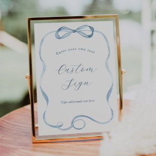 Zeichen für den benutzerdefinierten blauen Bogen u Poster